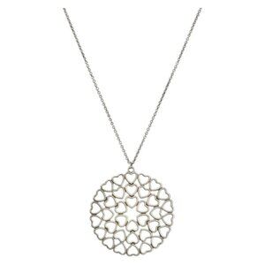 TIFFANY&Co. Crown of Hearts Medallion Necklace Ag925 Silver Auth SW1644